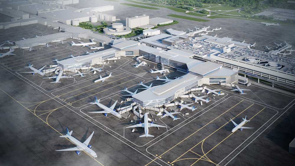George Bush Intercontinental Airport United Airlines construction site